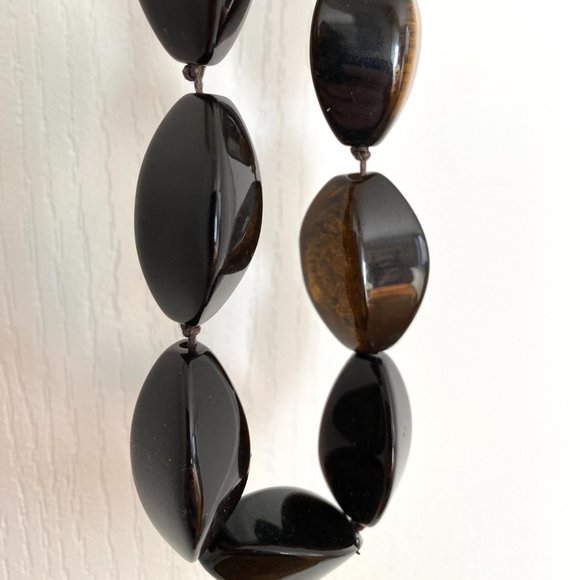 Banana Republic Chunky Dark Brown Beaded Statement Necklace - Picture 10 of 14